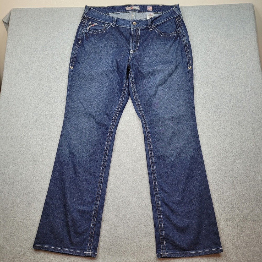 Ariat FR Boot Cut Jeans Womens 34L Blue Mid Rise Flame Resistant Denim